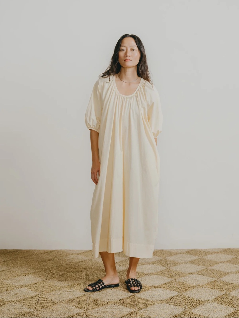 OZMA of California Ophelia Dress, Organic Batiste - Butter